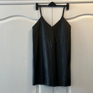 EUC faux leather mini dress